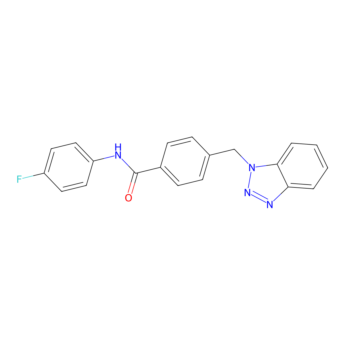 4-(benzotriazol-1-ylmethyl)-N-(4-fluorophenyl)benzamide molecular structure, CAS 692286-50-3