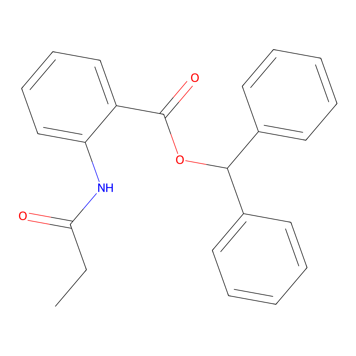 Benzhydryl 2-(propanoylamino)benzoate molecular structure, CAS 692286-55-8