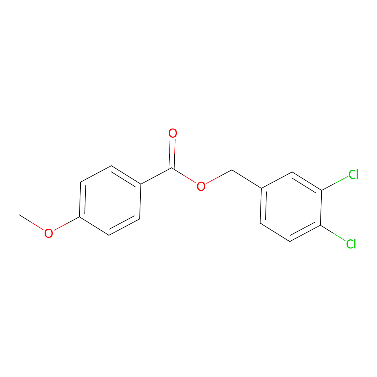 (3,4-Dichlorophenyl)methyl 4-methoxybenzoate molecular structure, CAS 692286-92-3