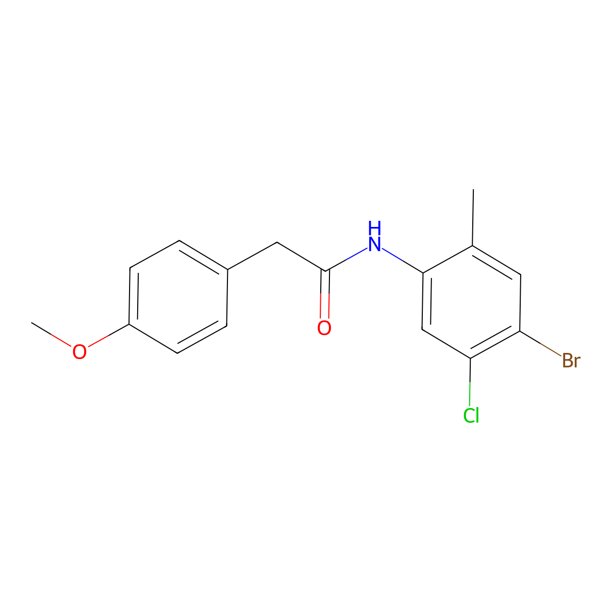 N-(4-bromo-5-chloro-2-methylphenyl)-2-(4-methoxyphenyl)acetamide molecular structure, CAS 692286-94-5