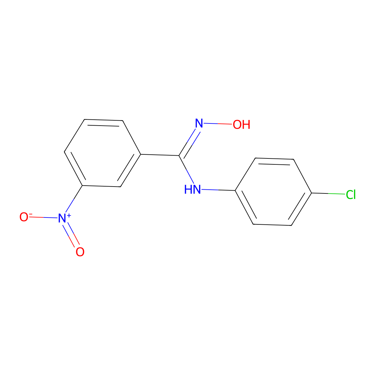 N-(4-chlorophenyl)-N'-hydroxy-3-nitrobenzenecarboximidamide molecular structure, CAS 692287-17-5