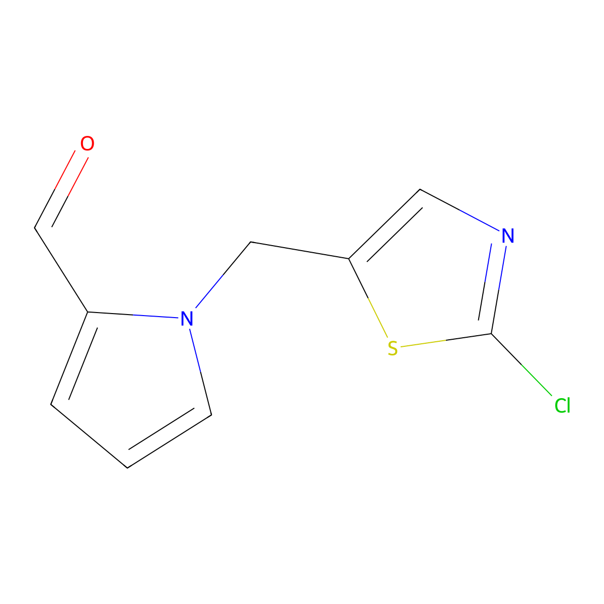 1-[(2-chloro-1,3-thiazol-5-yl)methyl]-1H-pyrrole-2-carbaldehyde molecular structure, CAS 692287-27-7