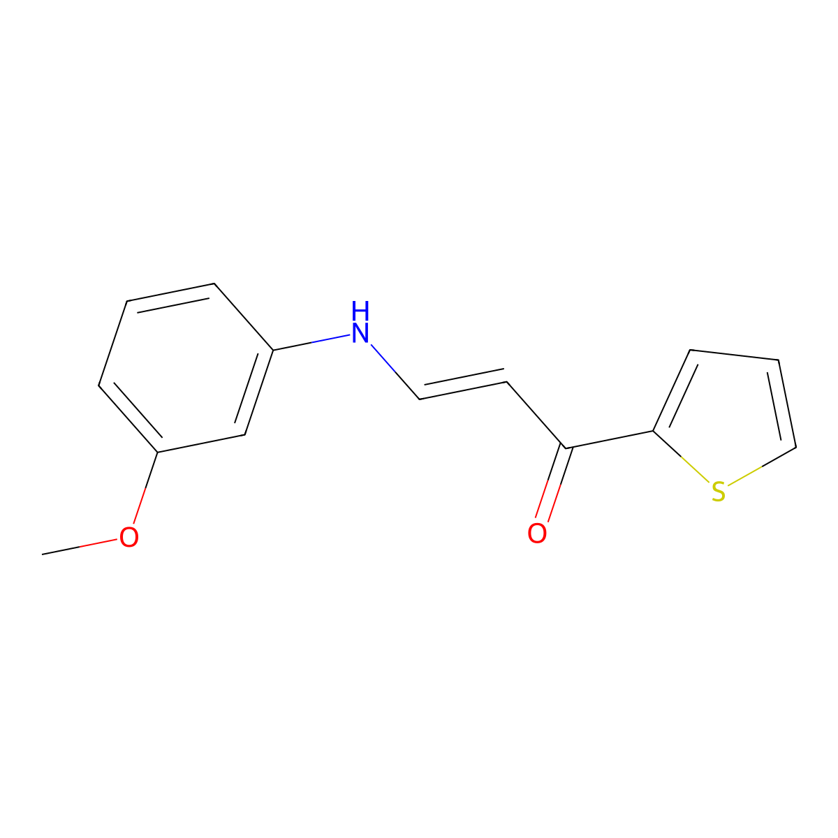 (E)-3-(3-methoxyanilino)-1-(2-thienyl)-2-propen-1-one molecular structure, CAS 692287-33-5