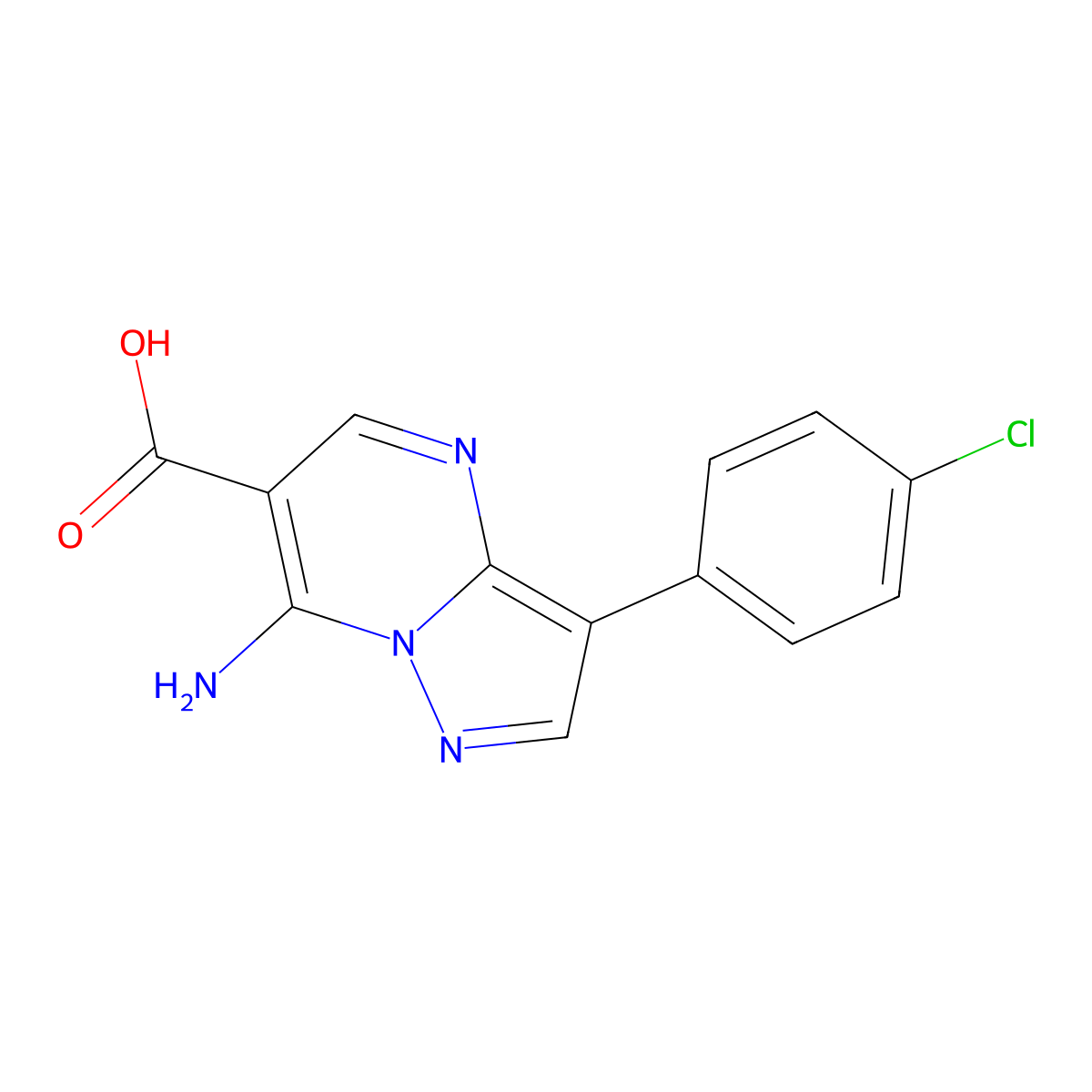 7-Amino-3-(4-chlorophenyl)pyrazolo[1,5-a]pyrimidine-6-carboxylic acid molecular structure, CAS 692287-68-6