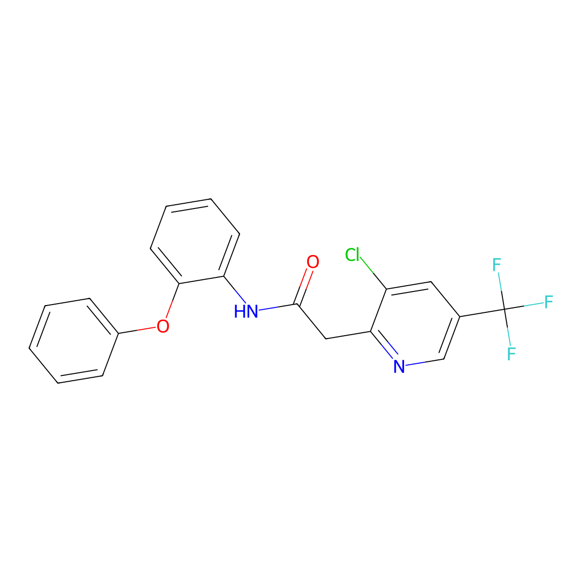 2-[3-chloro-5-(trifluoromethyl)pyridin-2-yl]-N-(2-phenoxyphenyl)acetamide molecular structure, CAS 692287-72-2