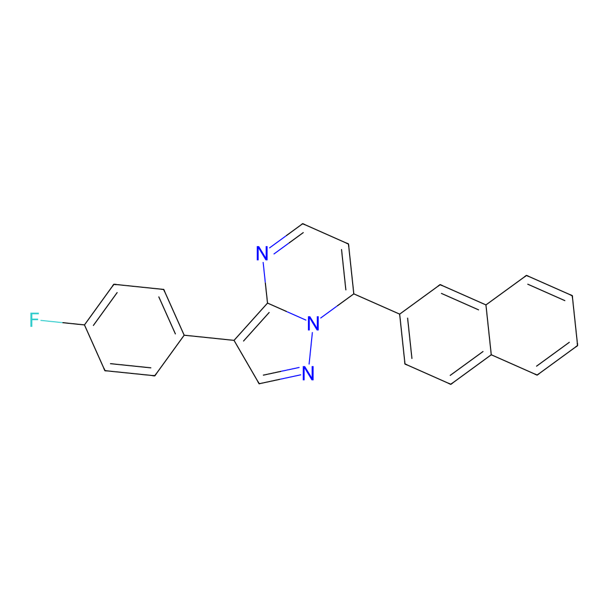 3-(4-Fluorophenyl)-7-(2-naphthyl)pyrazolo[1,5-a]pyrimidine molecular structure, CAS 692287-78-8