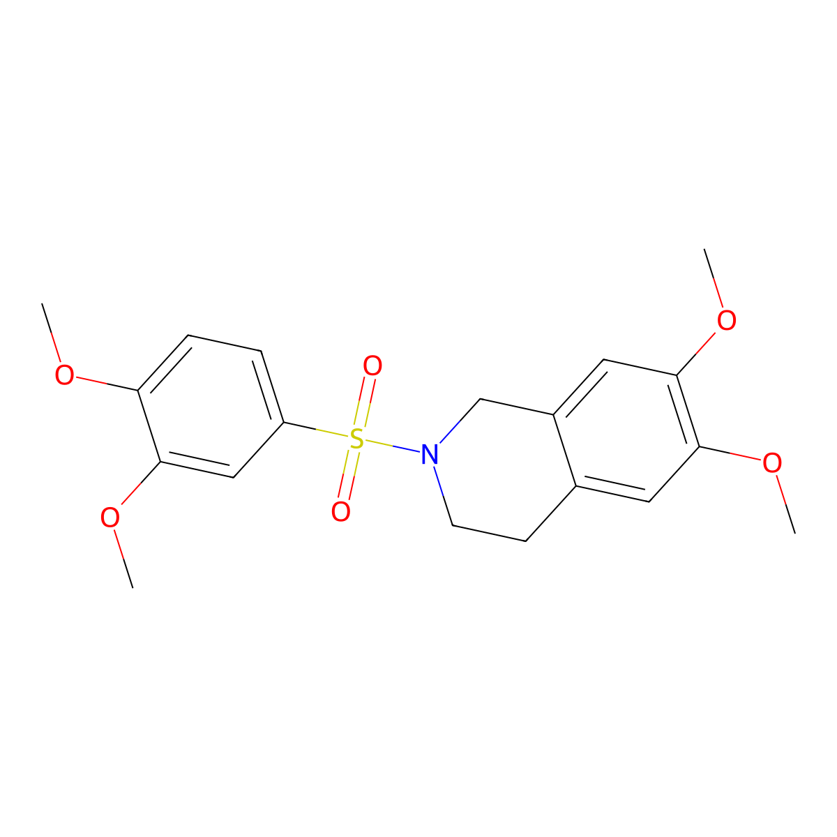 2-(3,4-dimethoxyphenyl)sulfonyl-6,7-dimethoxy-3,4-dihydro-1H-isoquinoline molecular structure, CAS 692287-79-9