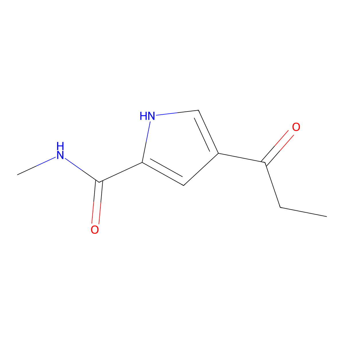 N-methyl-4-propanoyl-1H-pyrrole-2-carboxamide molecular structure, CAS 692287-81-3