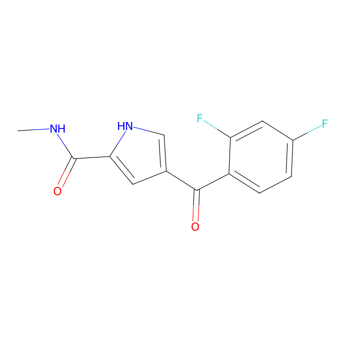 4-(2,4-difluorobenzoyl)-N-methyl-1H-pyrrole-2-carboxamide molecular structure, CAS 692287-83-5