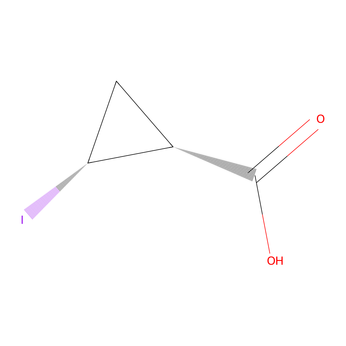(1R,2R)-2-iodocyclopropanecarboxylic acid molecular structure, CAS 692288-05-4