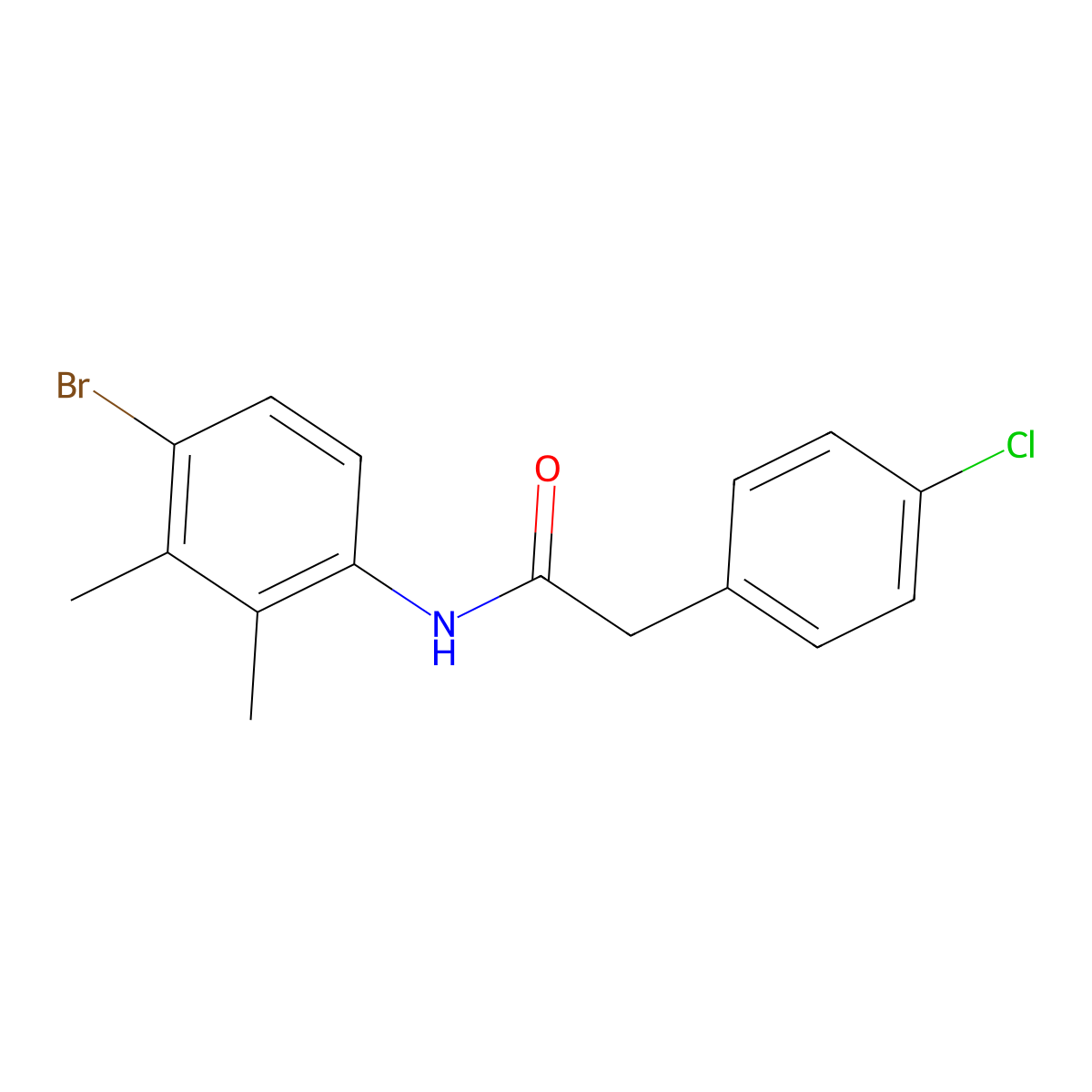 N-(4-bromo-2,3-dimethylphenyl)-2-(4-chlorophenyl)acetamide molecular structure, CAS 692288-50-9