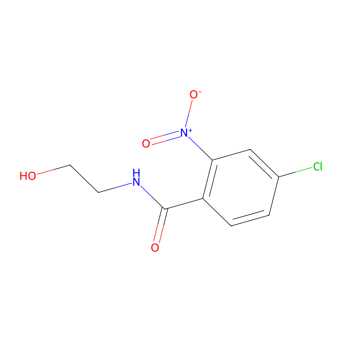 4-chloro-N-(2-hydroxyethyl)-2-nitrobenzamide molecular structure, CAS 692288-59-8