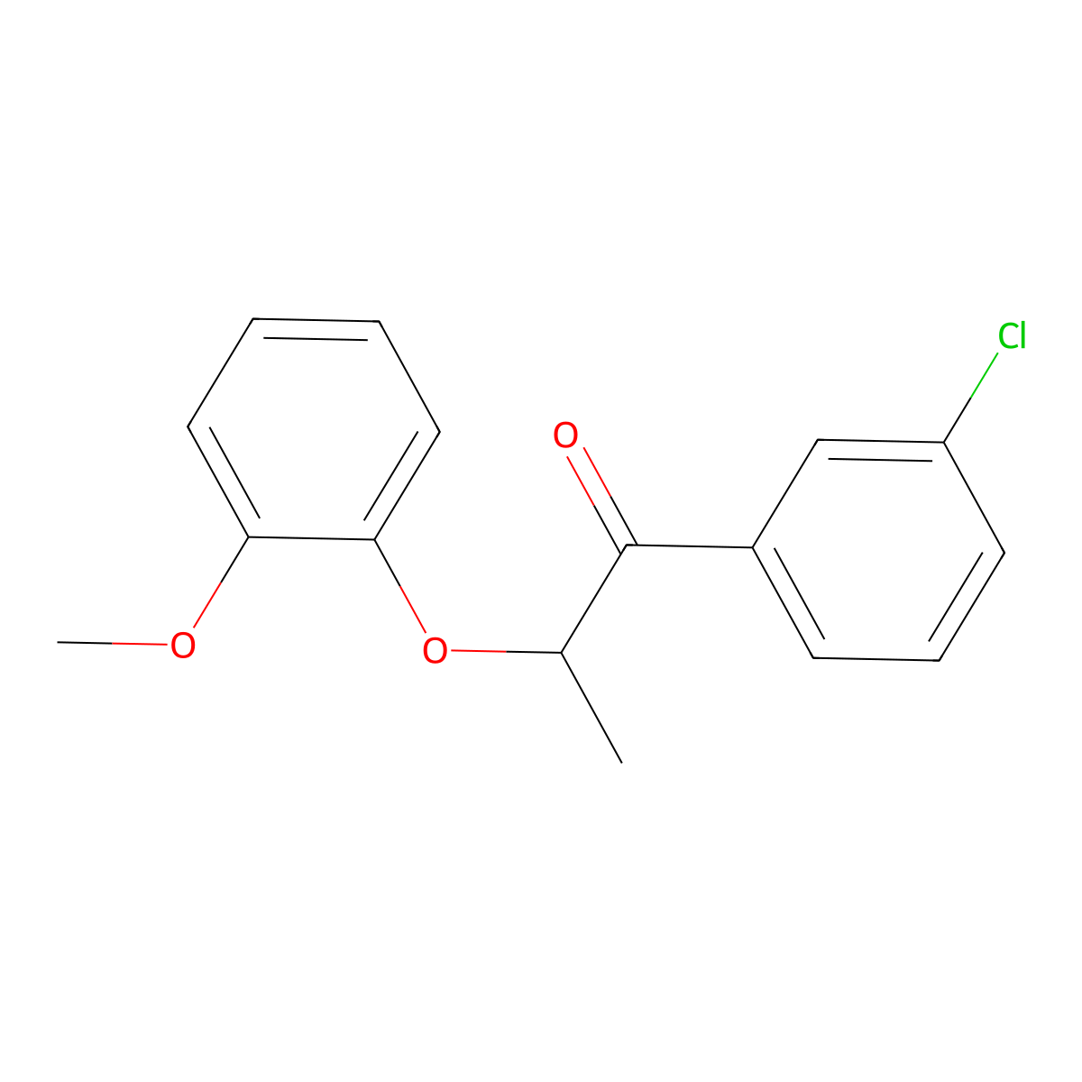 1-(3-Chlorophenyl)-2-(2-methoxyphenoxy)propan-1-one molecular structure, CAS 692288-69-0
