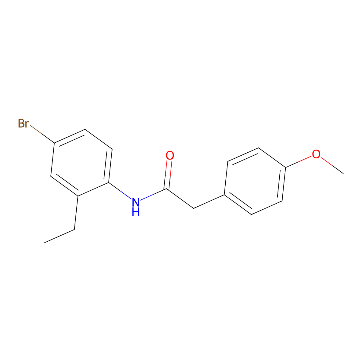N-(4-bromo-2-ethylphenyl)-2-(4-methoxyphenyl)acetamide molecular structure, CAS 692288-73-6