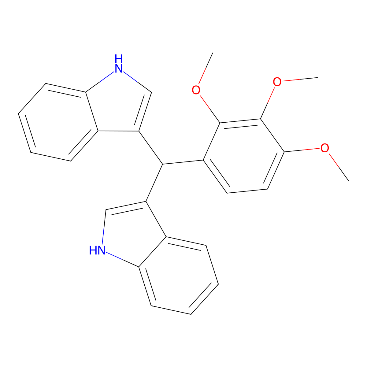 3-[1H-indol-3-yl-(2,3,4-trimethoxyphenyl)methyl]-1H-indole molecular structure, CAS 692288-77-0