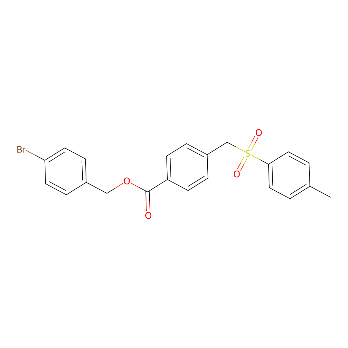 4-Bromobenzyl 4-{[(4-methylphenyl)sulfonyl]methyl}benzoate molecular structure, CAS 692289-19-3