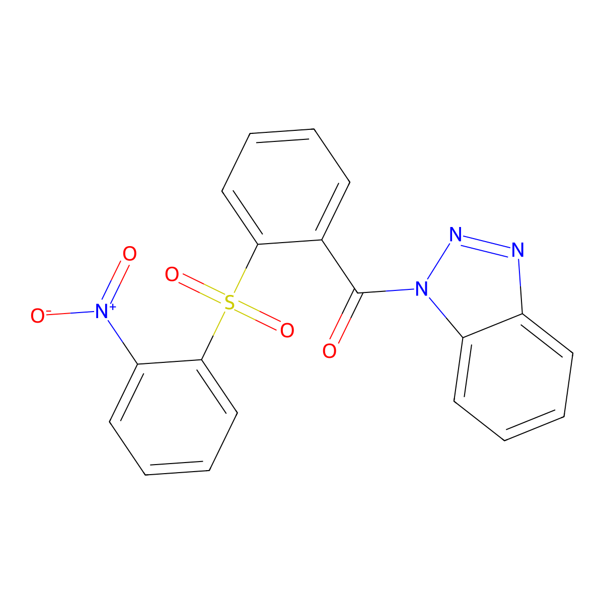 Benzotriazol-1-yl-[2-(2-nitrophenyl)sulfonylphenyl]methanone molecular structure, CAS 692289-20-6