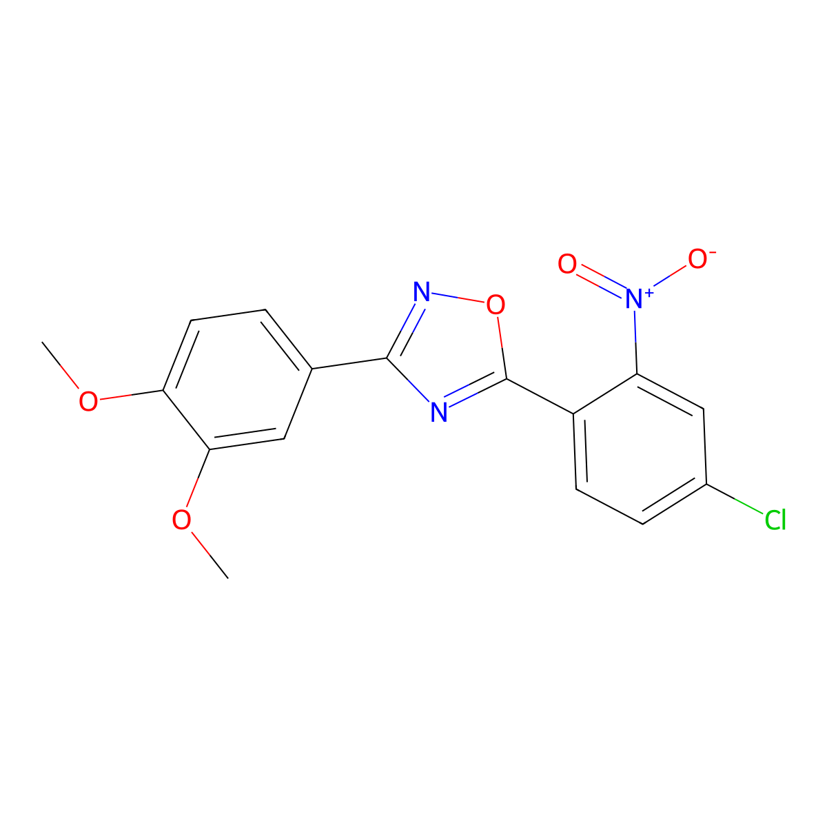 5-(4-Chloro-2-nitrophenyl)-3-(3,4-dimethoxyphenyl)-1,2,4-oxadiazole molecular structure, CAS 692289-24-0
