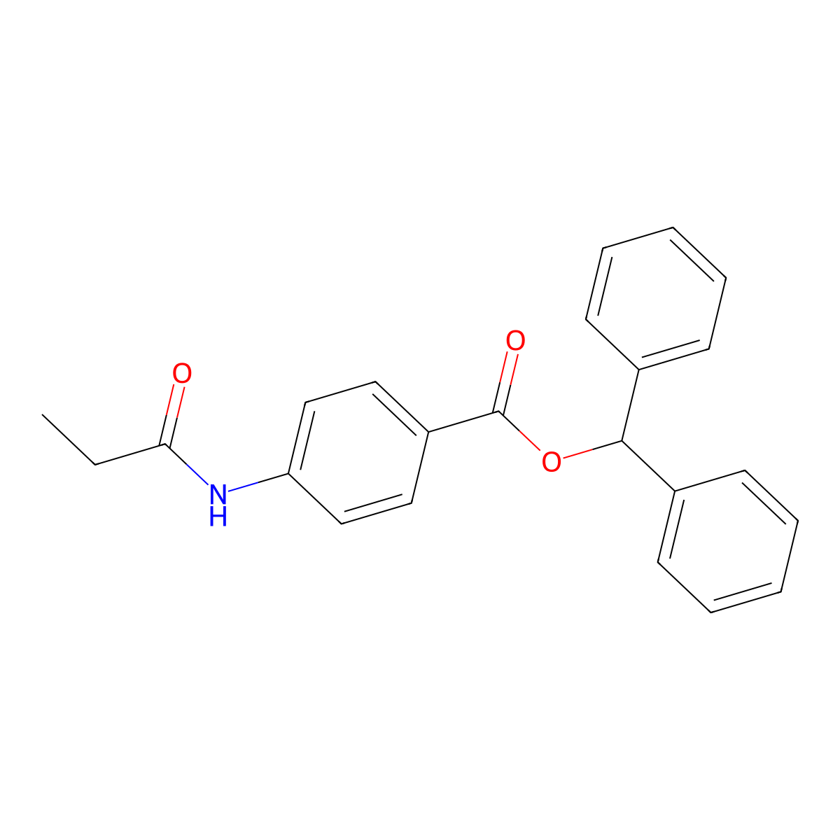 Benzhydryl 4-(propanoylamino)benzoate molecular structure, CAS 692289-35-3