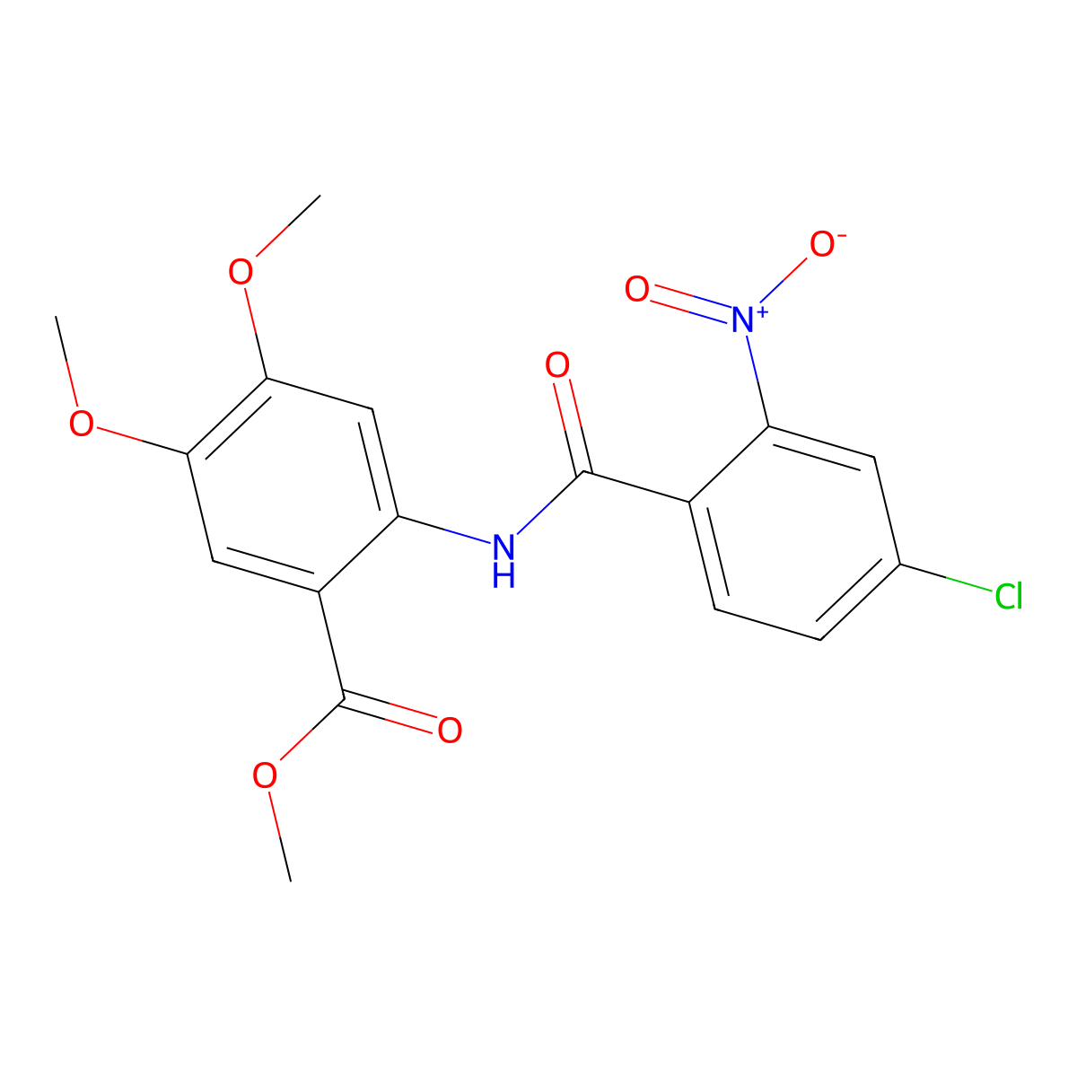 Methyl 2-{[(4-chloro-2-nitrophenyl)carbonyl]amino}-4,5-dimethoxybenzoate molecular structure, CAS 692289-46-6