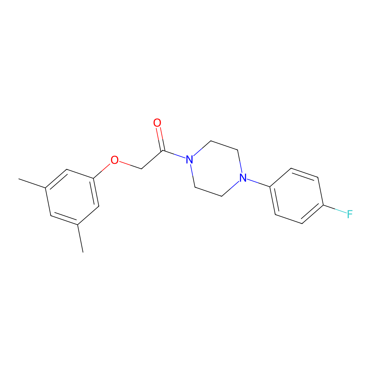 2-(3,5-Dimethylphenoxy)-1-[4-(4-fluorophenyl)piperazin-1-yl]ethanone molecular structure, CAS 692289-78-4