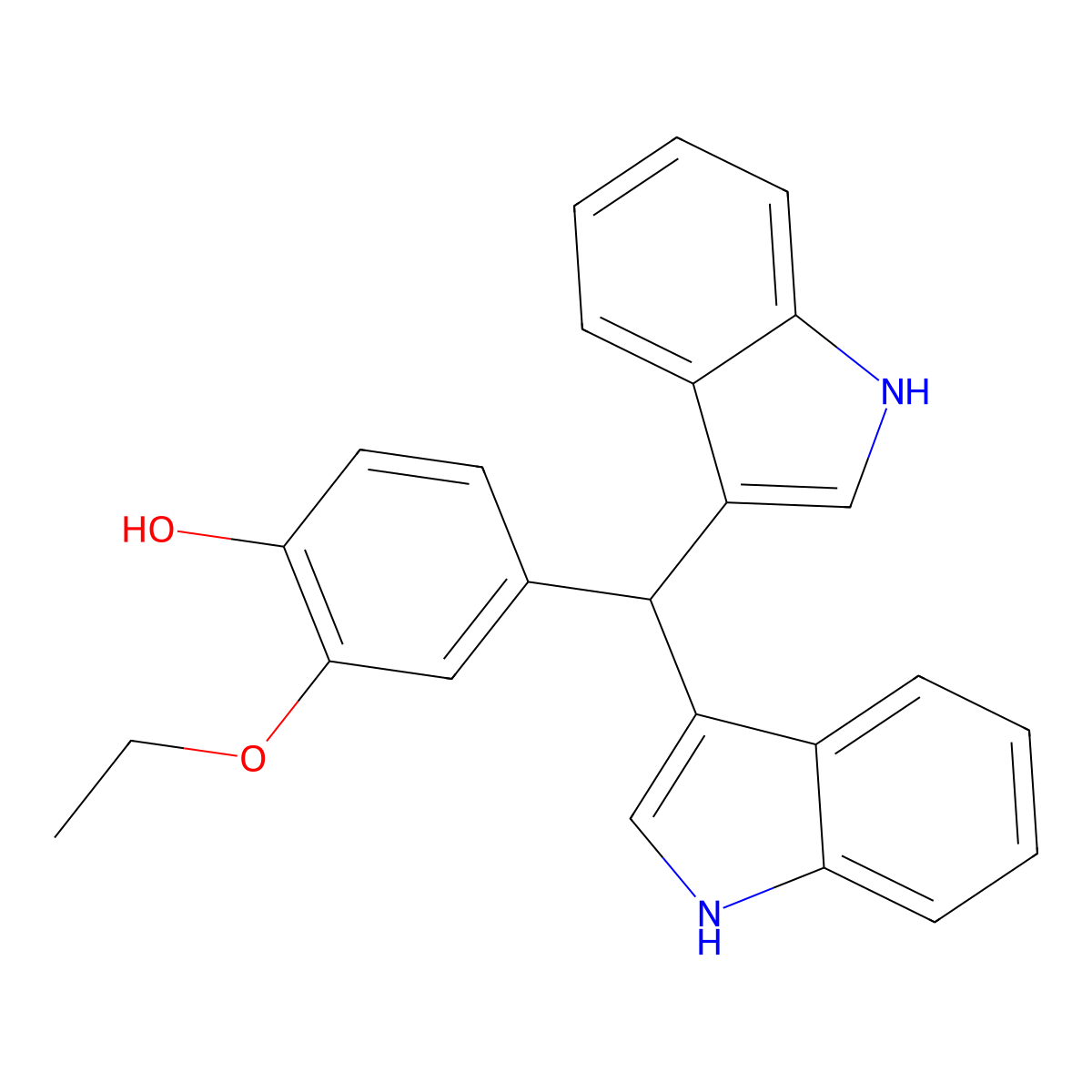 4-[bis(1H-indol-3-yl)methyl]-2-ethoxyphenol molecular structure, CAS 692290-53-2