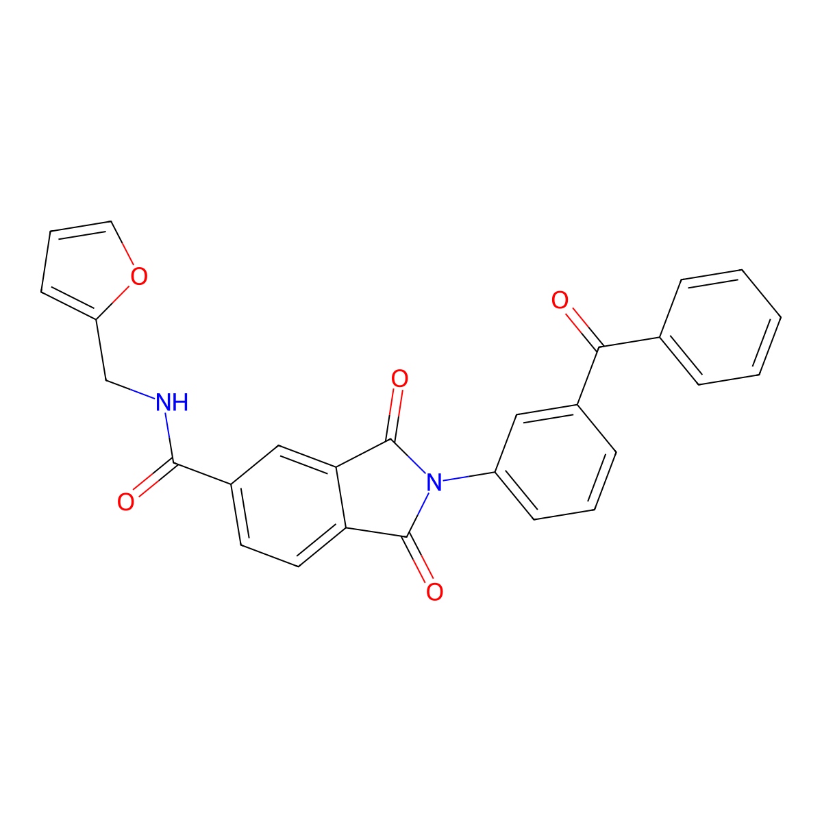 2-(3-benzoylphenyl)-N-(furan-2-ylmethyl)-1,3-dioxoisoindole-5-carboxamide molecular structure, CAS 692290-59-8