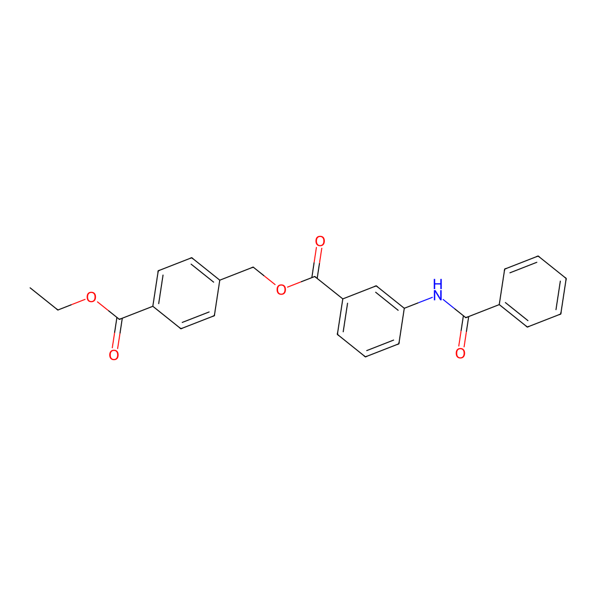(4-Ethoxycarbonylphenyl)methyl 3-benzamidobenzoate molecular structure, CAS 692290-77-0