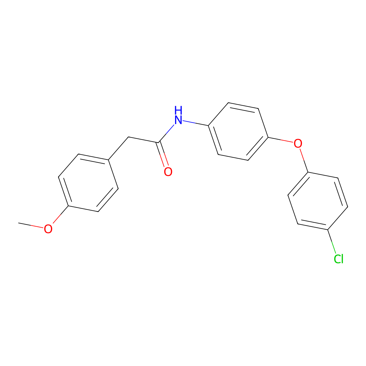 N-[4-(4-chlorophenoxy)phenyl]-2-(4-methoxyphenyl)acetamide molecular structure, CAS 692290-80-5