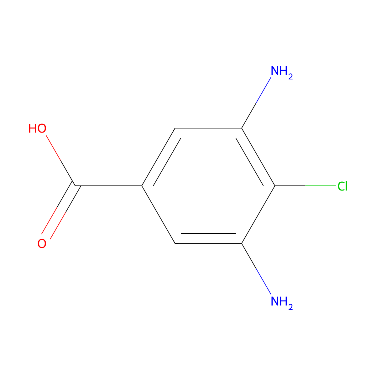 3,5-Diamino-4-chlorobenzoic acid molecular structure, CAS 69236-82-4