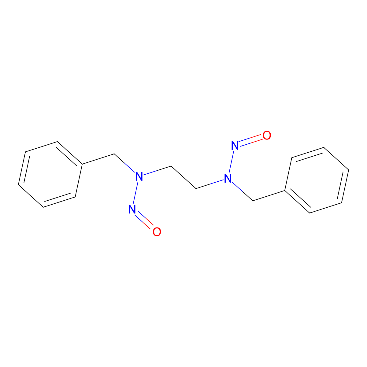 1,2-Ethanediamine, N,N'-dinitroso-N,N'-bis(phenylmethyl)- molecular structure, CAS 69239-61-8