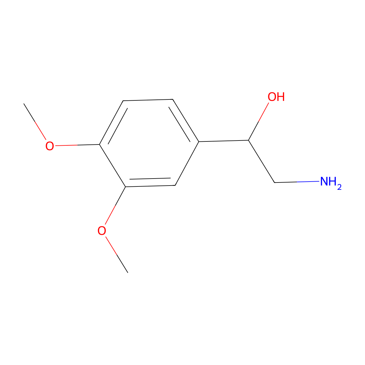 3,4-Dimethoxyphenylethanolamine molecular structure, CAS 6924-15-8