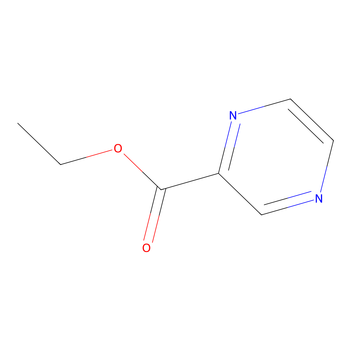 Ethyl pyrazinecarboxylate molecular structure, CAS 6924-68-1
