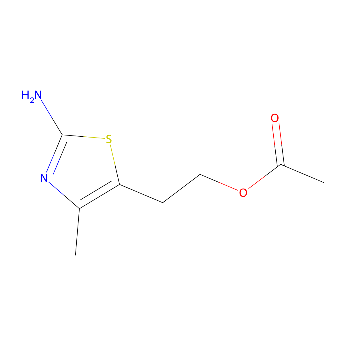 5-(2-Acetoxyethyl)-2-amino-4-methylthiazole molecular structure, CAS 69243-00-1