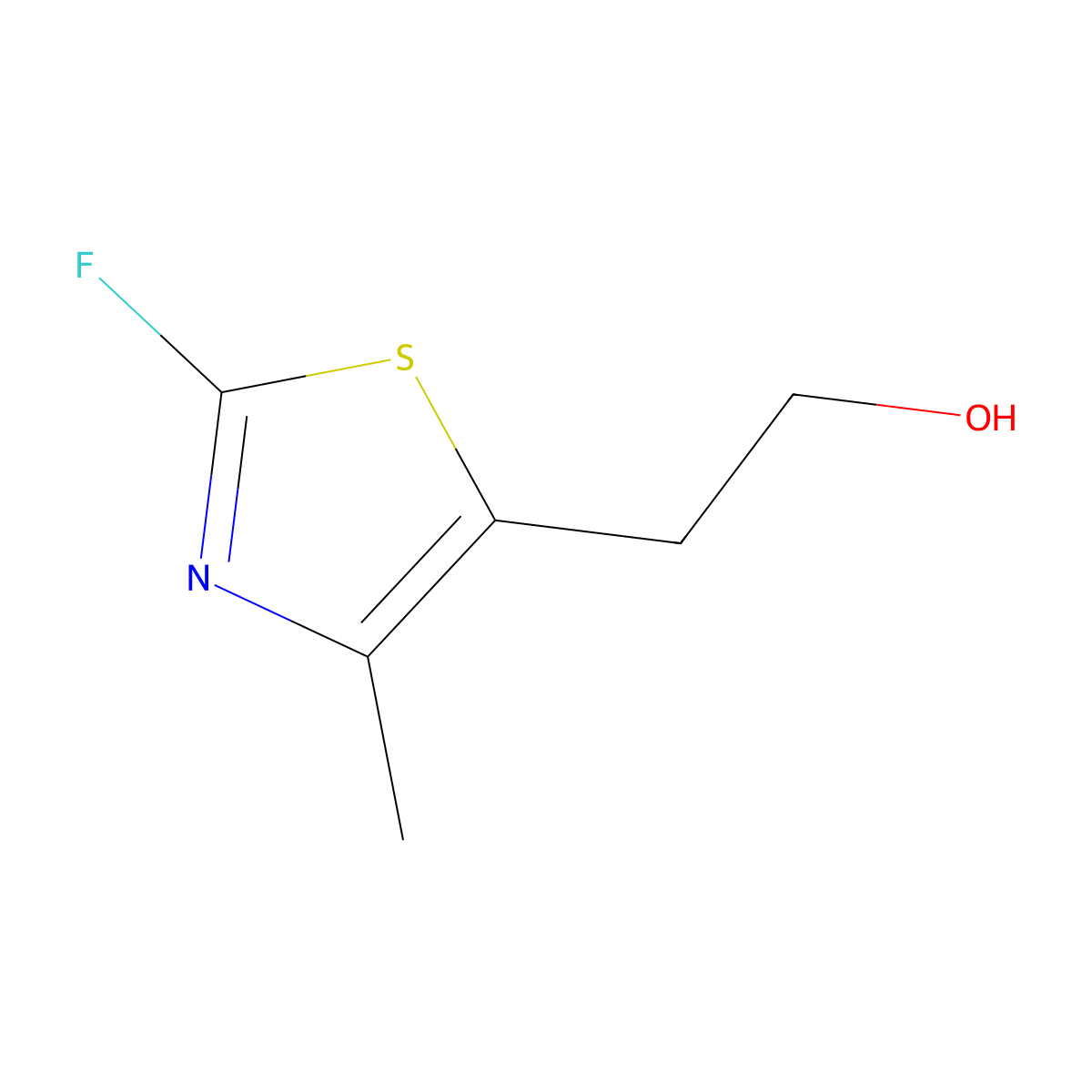 2-(2-Fluoro-4-methylthiazol-5-YL)ethanol molecular structure, CAS 69243-03-4