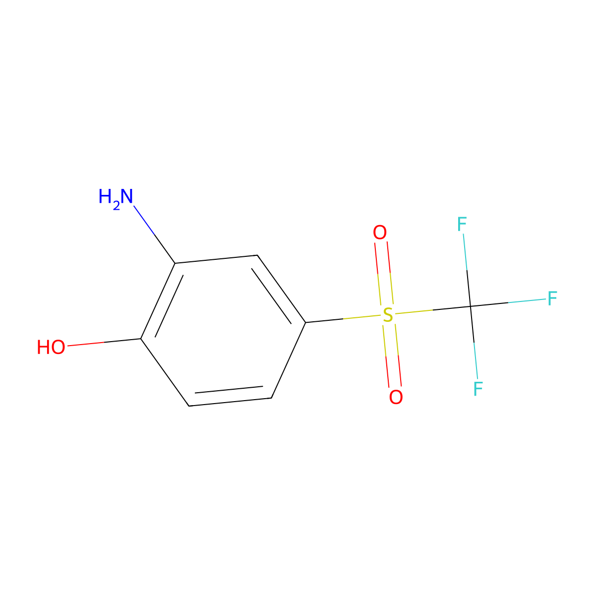 2-Amino-4-((trifluoromethyl)sulfonyl)phenol molecular structure, CAS 69245-43-8