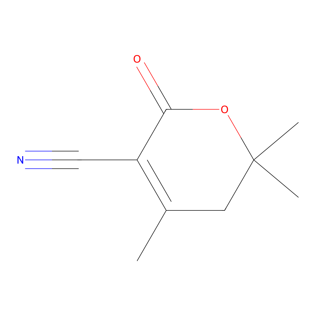 4,6,6-Trimethyl-2-oxo-5,6-dihydro-2H-pyran-3-carbonitrile molecular structure, CAS 69245-73-4