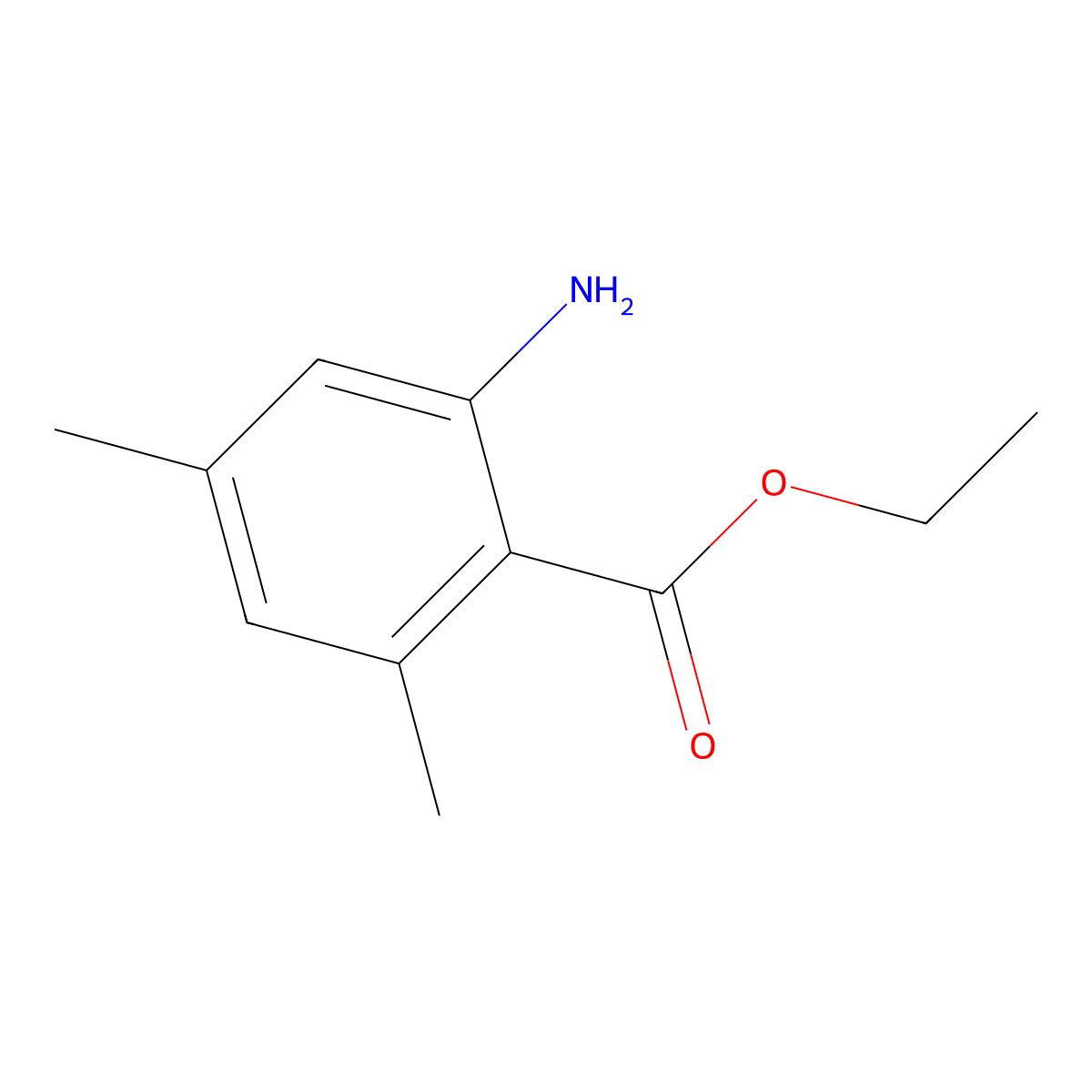 Ethyl 2-amino-4,6-dimethylbenzoate molecular structure, CAS 69245-74-5