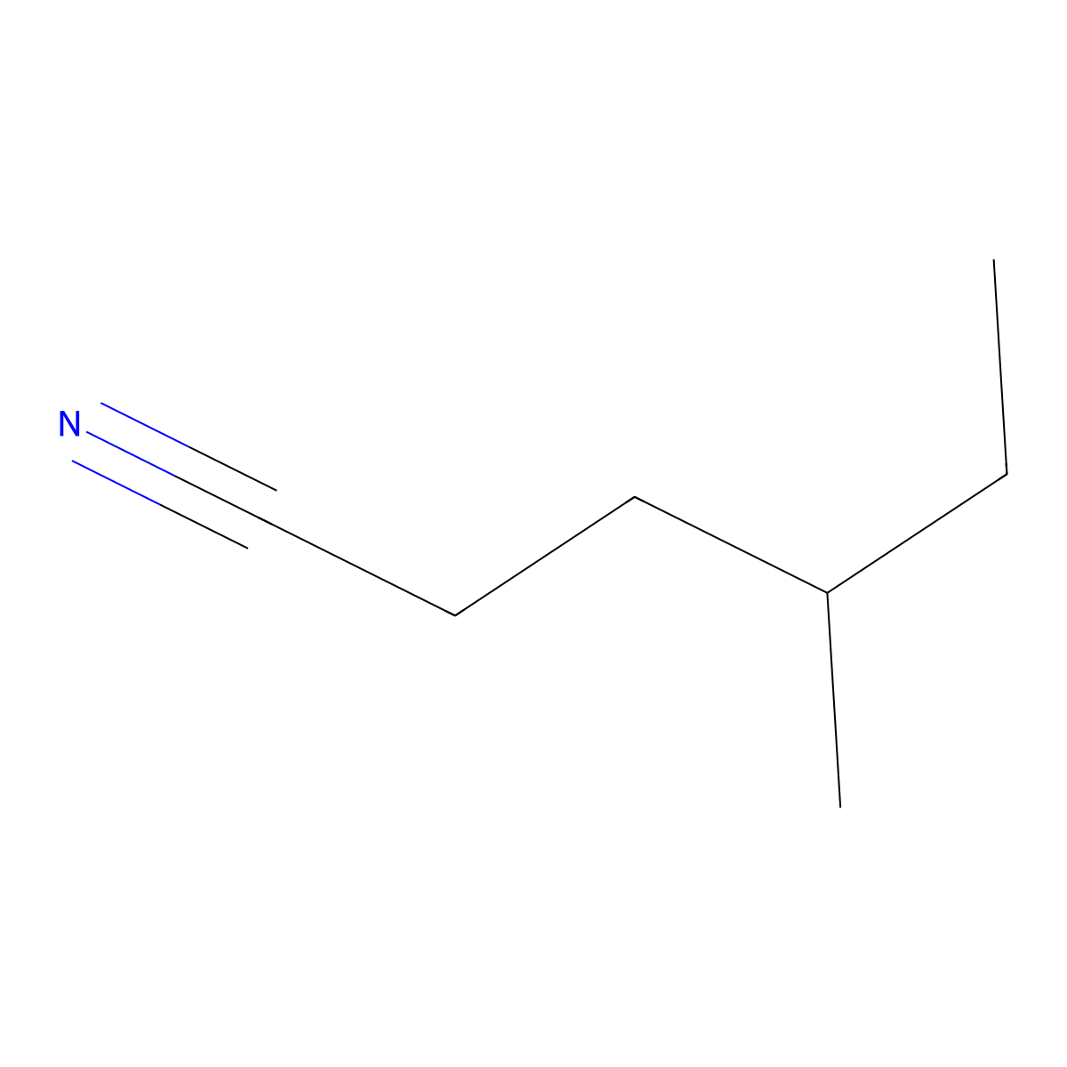 4-Methylhexanenitrile molecular structure, CAS 69248-32-4