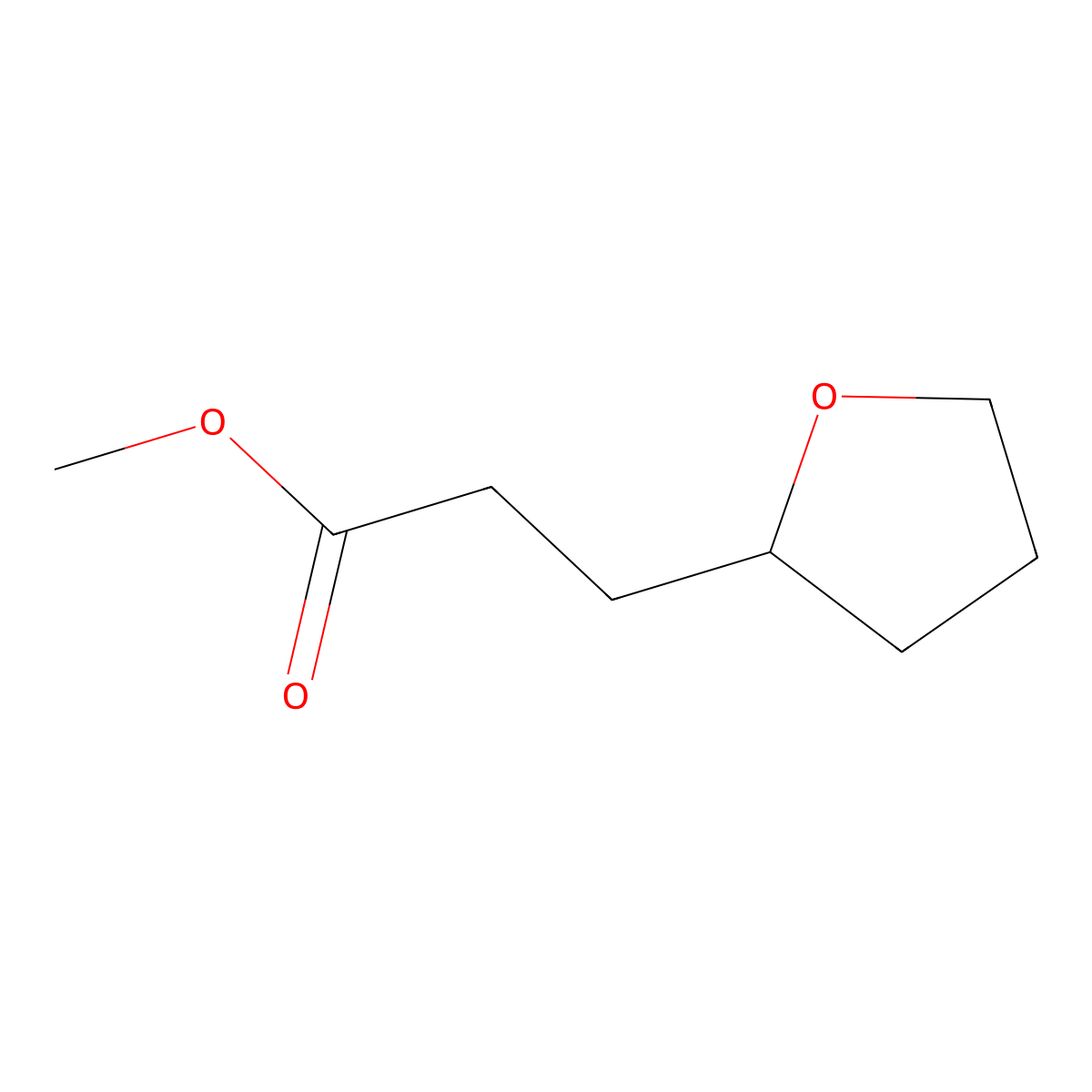 Methyl 3-(oxolan-2-yl)propanoate molecular structure, CAS 69248-88-0