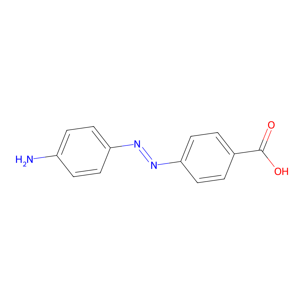 Benzoic acid, 4-[2-(4-aminophenyl)diazenyl]- molecular structure, CAS 6925-48-0