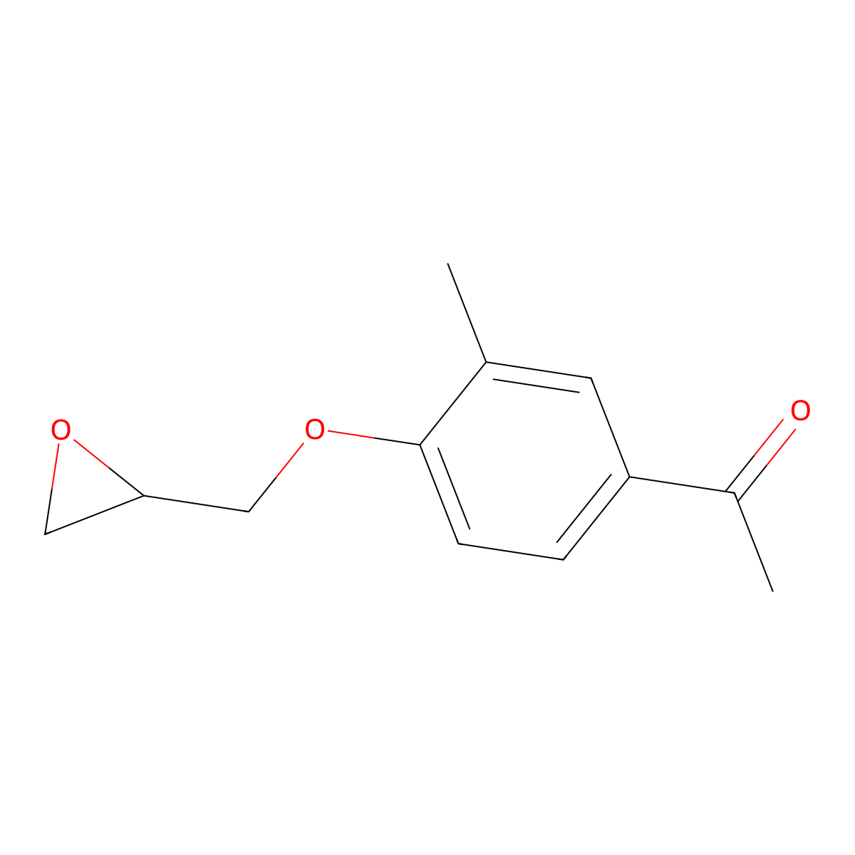 1-[3-Methyl-4-(oxiran-2-ylmethoxy)phenyl]ethanone molecular structure, CAS 69254-54-2