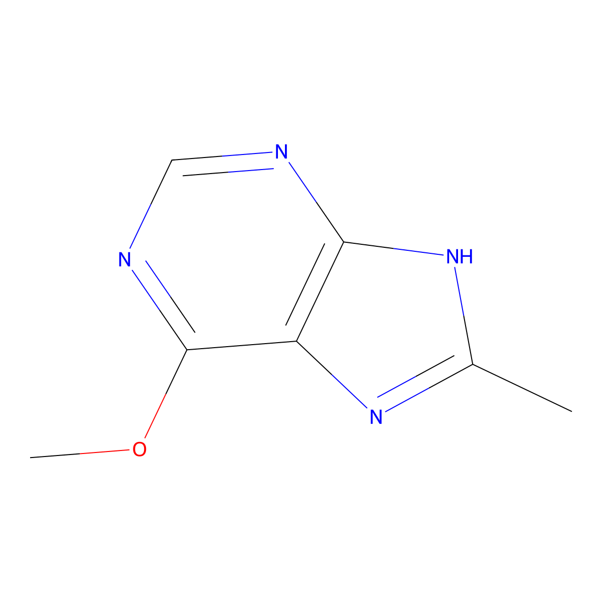 6-Methoxy-8-methyl-9H-purine molecular structure, CAS 69257-61-0