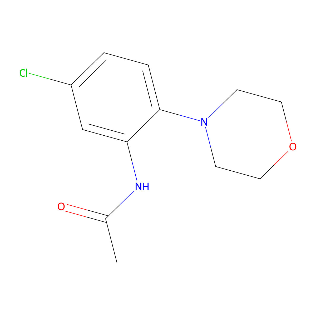 N-(5-chloro-2-morpholin-4-ylphenyl)acetamide molecular structure, CAS 69259-45-6