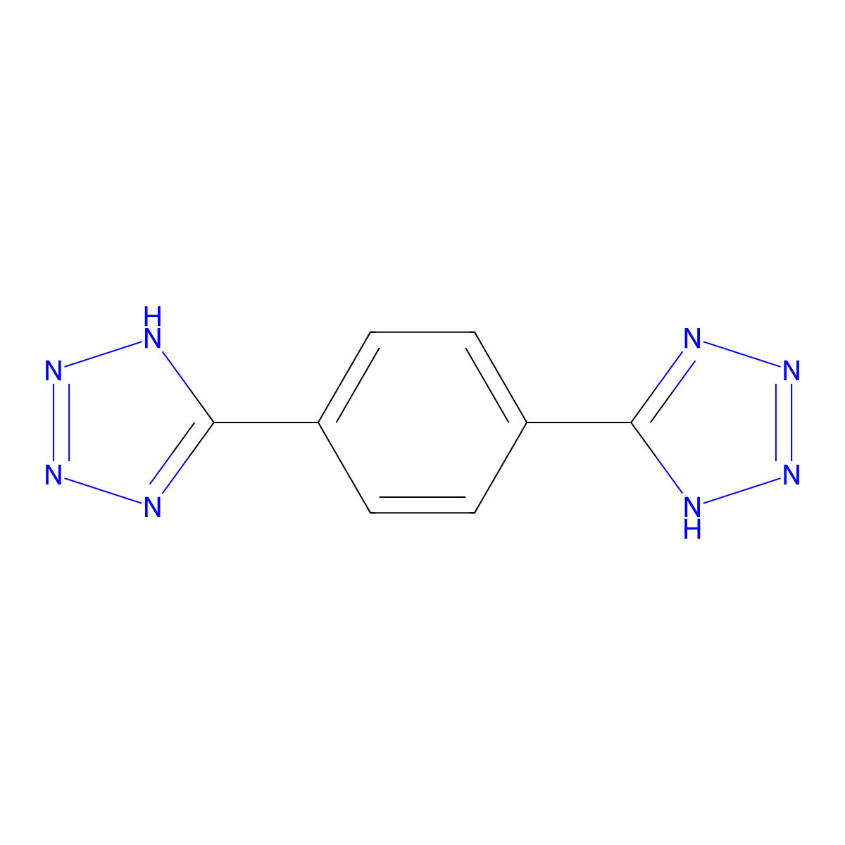 5-[4-(2H-tetrazol-5-yl)phenyl]-2H-tetrazole molecular structure, CAS 6926-49-4
