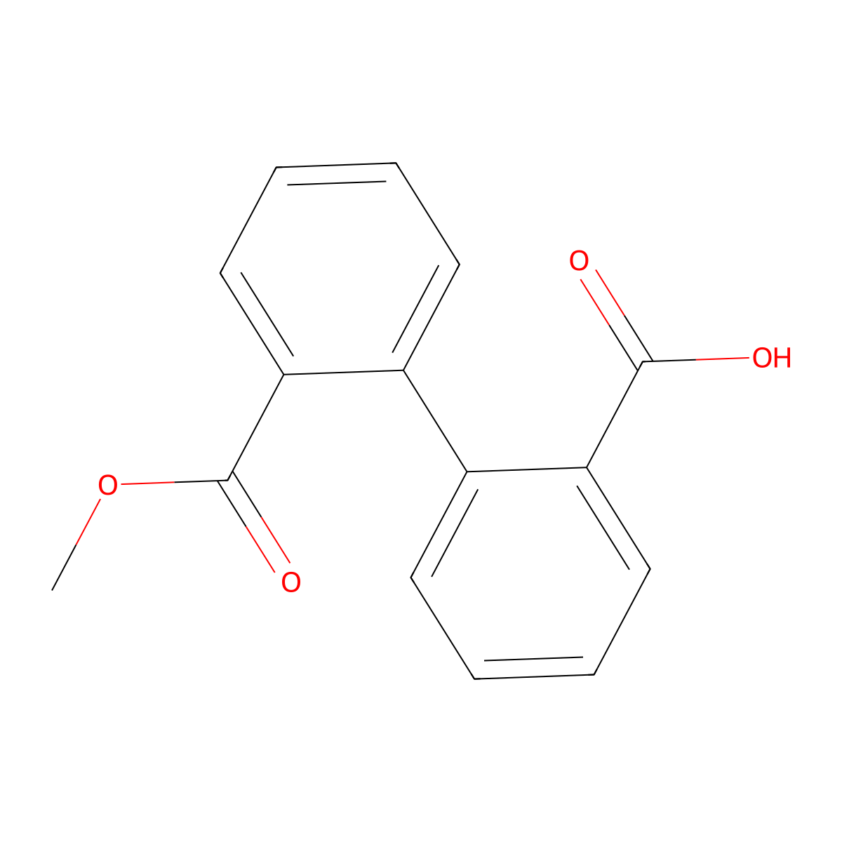 2-(2-(Methoxycarbonyl)phenyl)benzoic acid molecular structure, CAS 6926-84-7