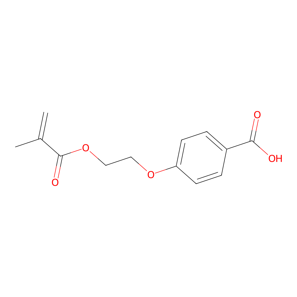 4-(2-((2-Methyl-1-oxo-2-propen-1-yl)oxy)ethoxy)benzoic acid molecular structure, CAS 69260-39-5