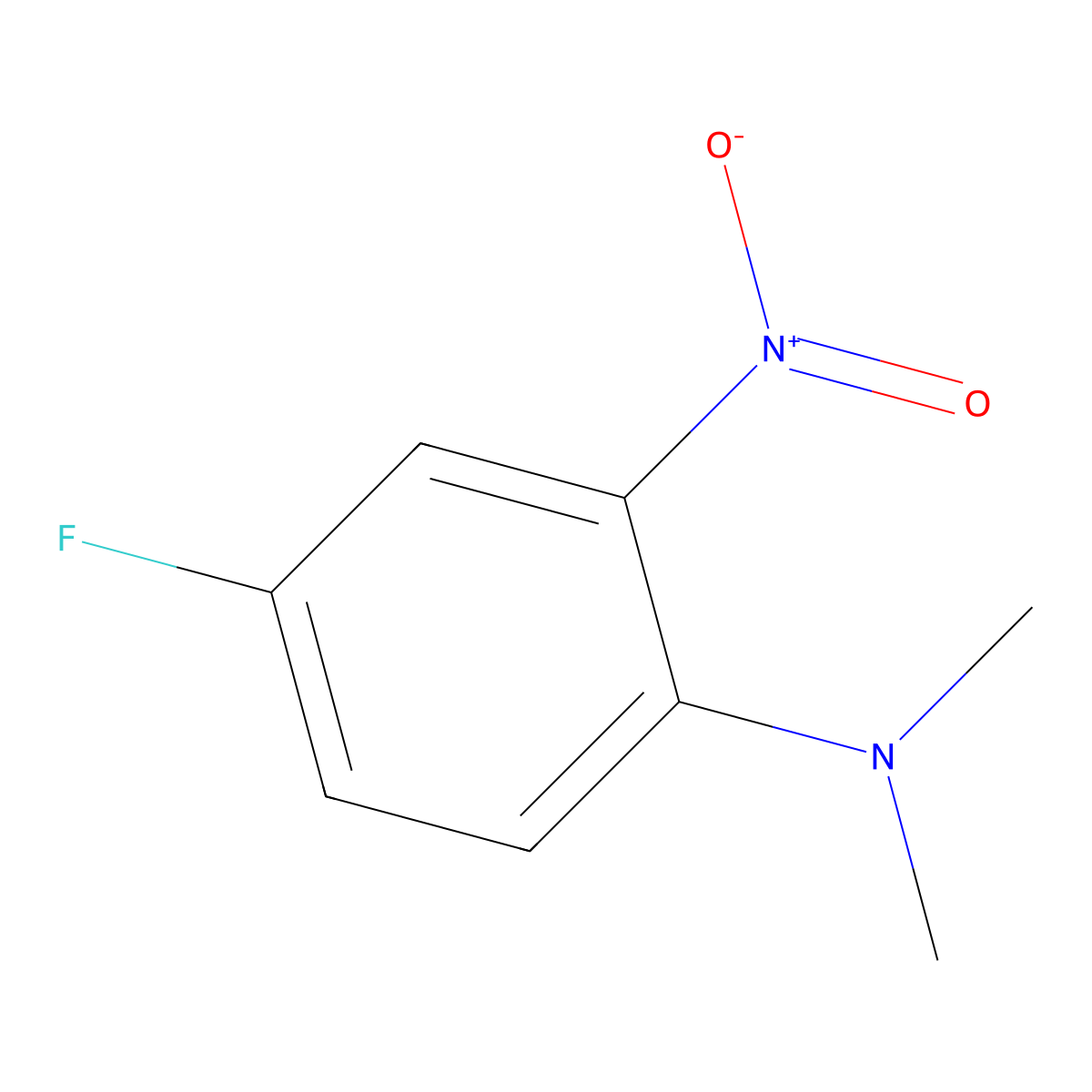 4-Fluoro-N,N-dimethyl-2-nitroaniline molecular structure, CAS 69261-01-4