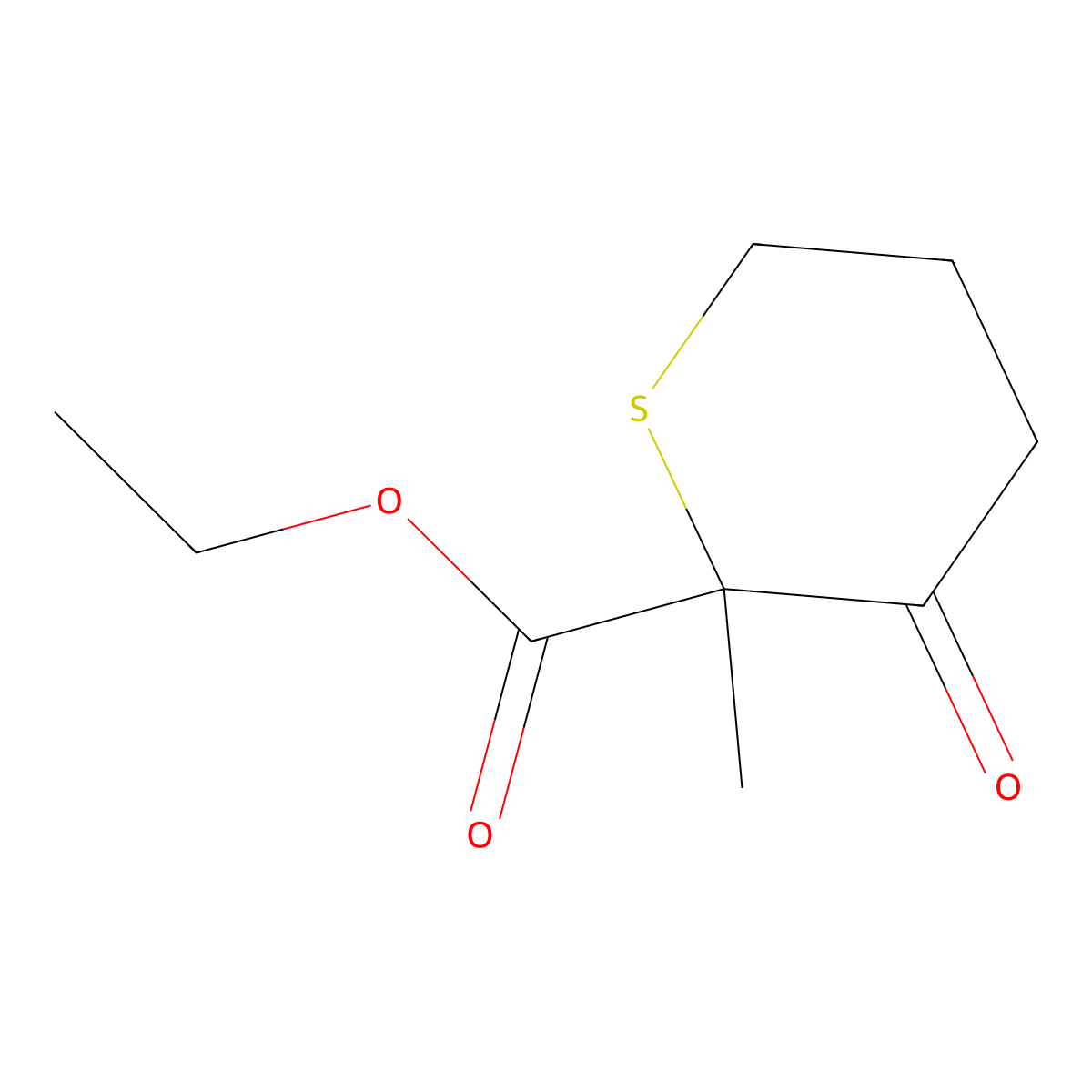 Ethyl 2-methyl-3-oxothiane-2-carboxylate molecular structure, CAS 69261-28-5