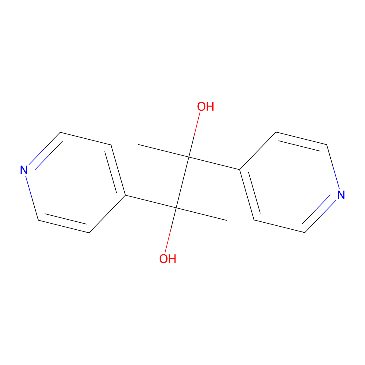 2,3-Di(4-pyridyl)-2,3-butanediol molecular structure, CAS 69267-29-4